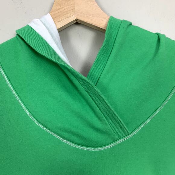 North Face Green Hoodie Pullover Sweatshirt Shawl Neck M Medium Kangaroo Pocket - Picture 4 of 10